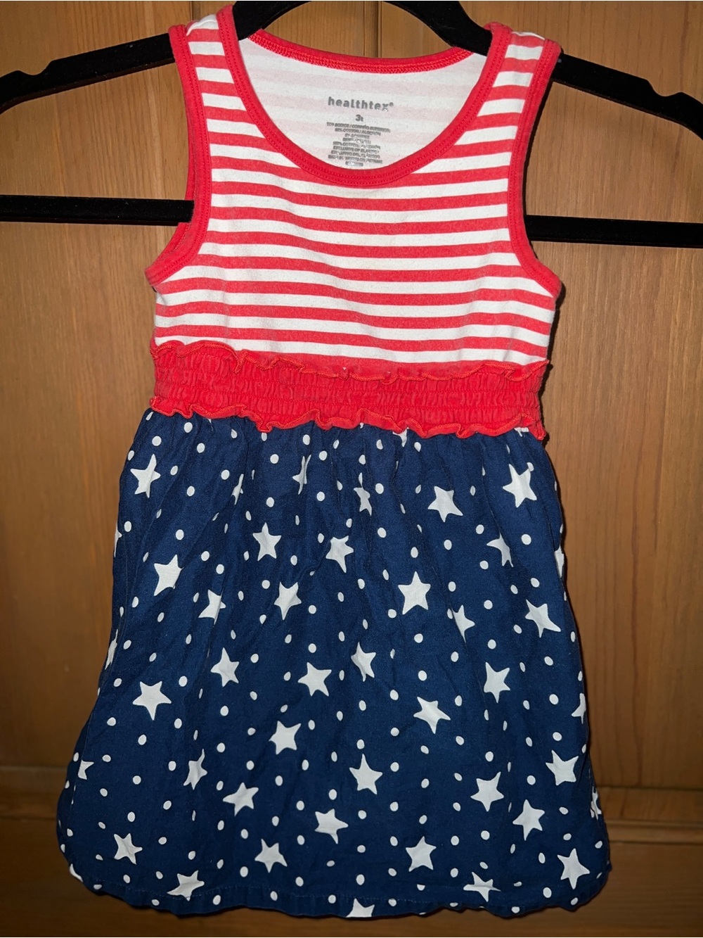 healthtex Red & Navy Star-Print Sleeveless Dress